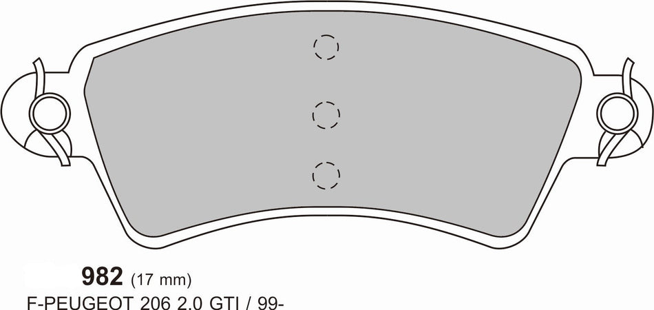 PEUGEOT 306 2.0 HDi without Wear indicator PBS Front Pads, Performance Brake Pads 0982 ProTrack
