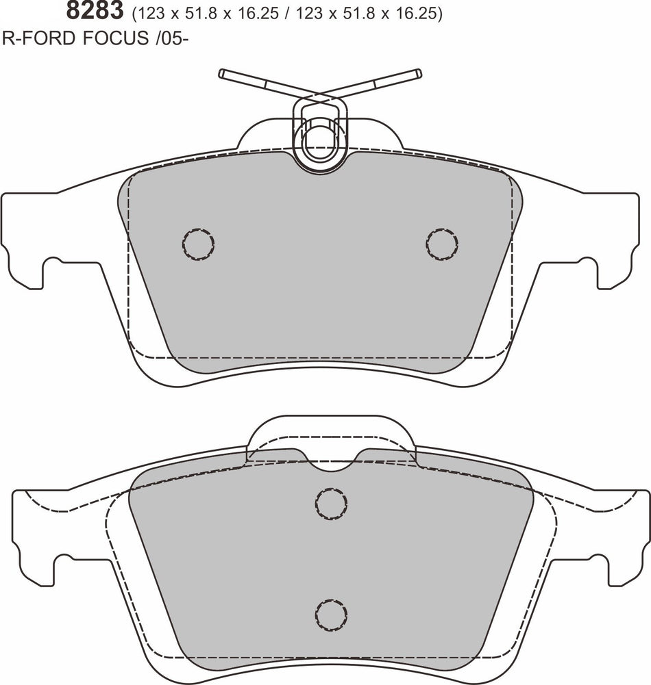 Ford Focus ST Mk2 Rear  Prorace Pads 8283 ProRace