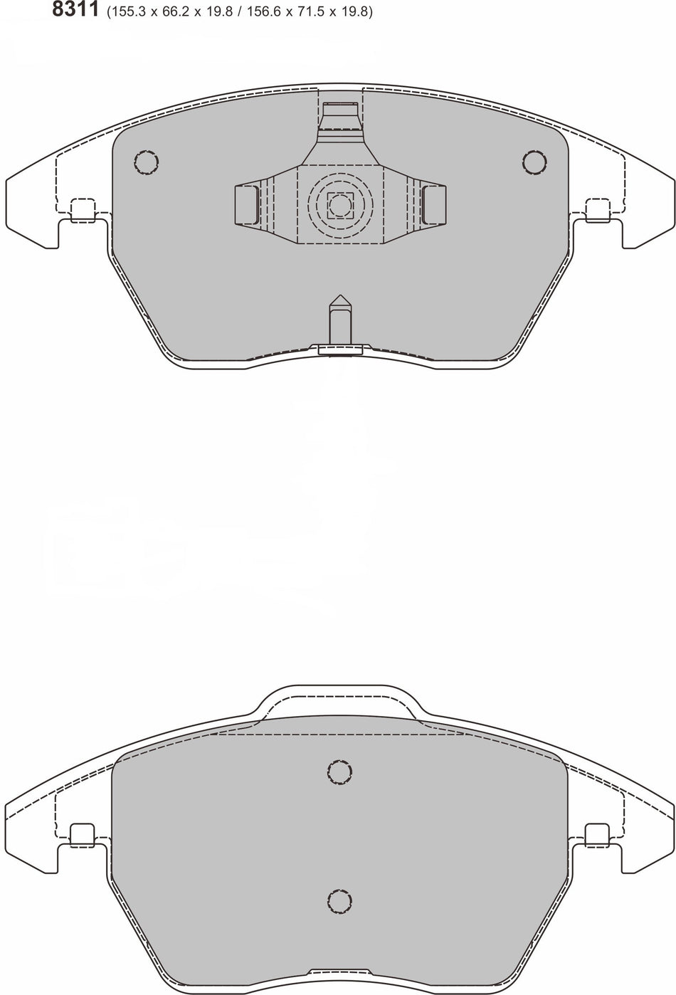 A3 /golf ect Performance Brake Pad cross ref FCP1641 8311 ProRace