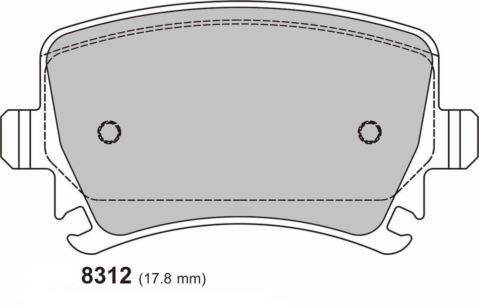 AUDI, SEAR, SEAT, SKODA, VW PBS Rear Performance Brake Pads cross ref Ferodo FCP1636 8312 ProTrack