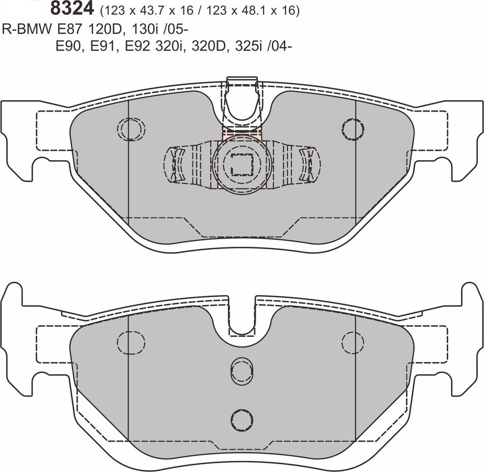 3 Saloon (E90) 318i  2007 > 2011 Rear Performance Brake Pads 8324 ProTrack