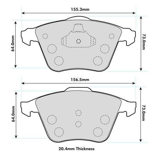 TT (8J3) &  (8J9) 3.2 & 2.0 Front Performance Brake Pads 8601 ProTrack