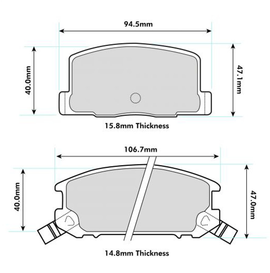 Toyota MR2 MK1-MK2 & MK3 Rear Performance Brake Pads 0405 ProTrack