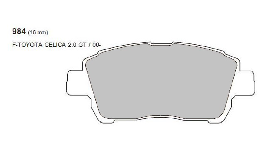 Toyota MR2 MK3 Front Performance Brake Pads 0984 ProTrack