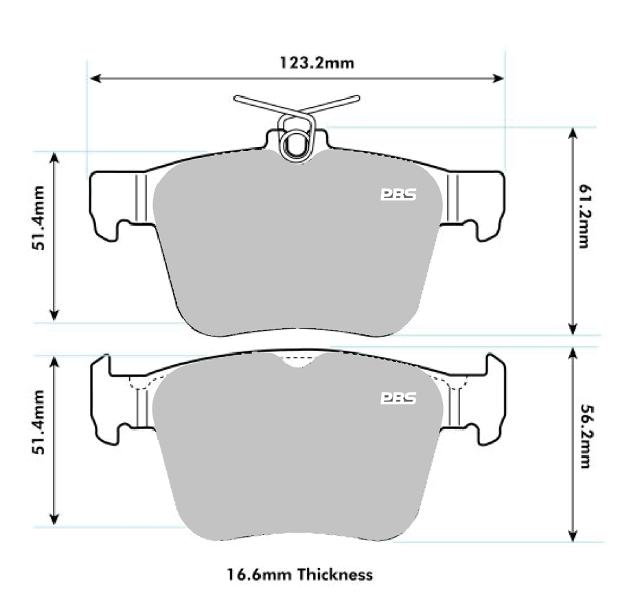 AUDI, SKODA, VW Rear PBS Performance Brake Pads cross ref Ferodo FCP4697 7002 ProTrack